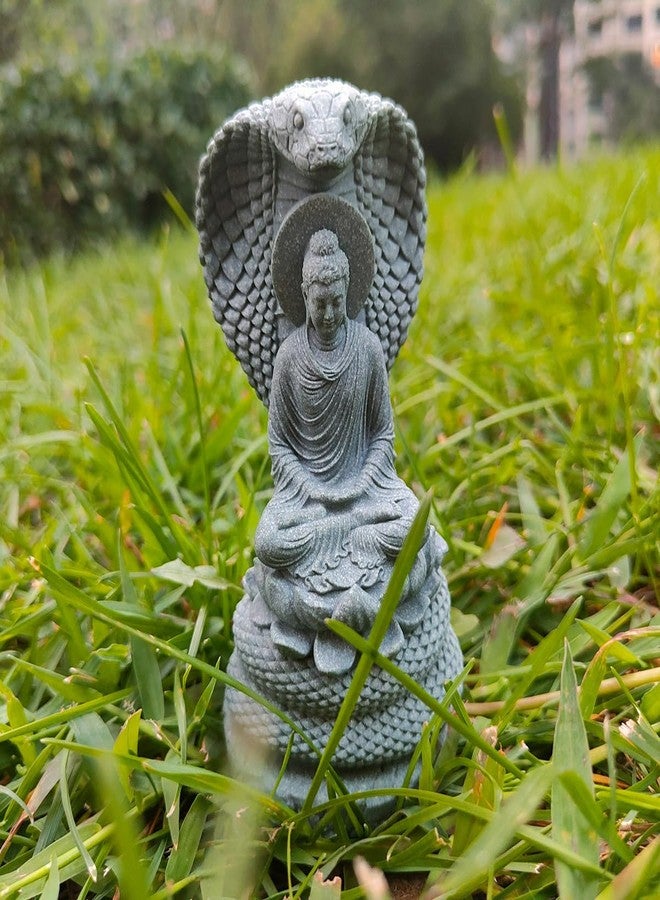 livelyfish Aquarium Sandstone Buddha Statue Zen Meditation Buddha Statues Collectible Figurine for Home Fish Tank Garden Decoration, M - Image 5